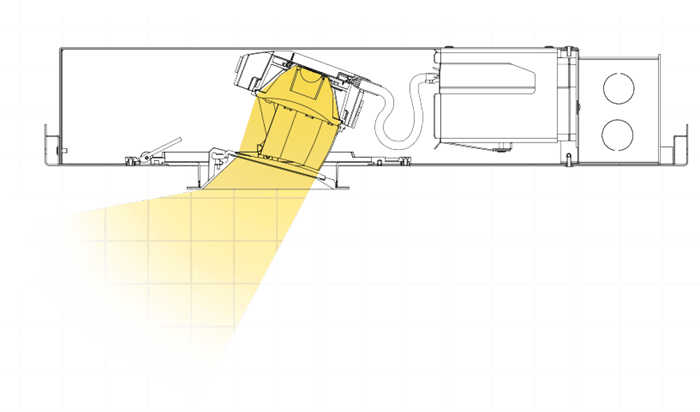Technical diagram showing Ketra&rsquo;s advanced lighting optics
